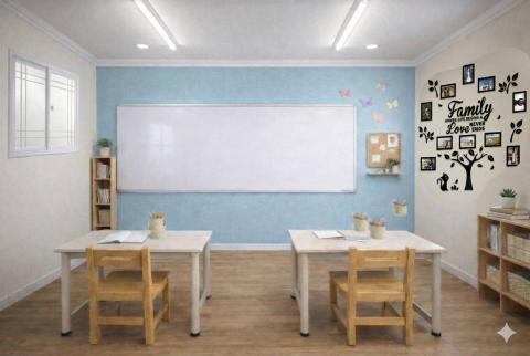 程虹秦 - 新莊教室、小朋友都有自己的桌椅、置物櫃、午餐可提供、也可提供叫車服務、課本為客製化（根據家長需求去進行調整跟加入！）、環境優雅舒服讀書都事半功倍！