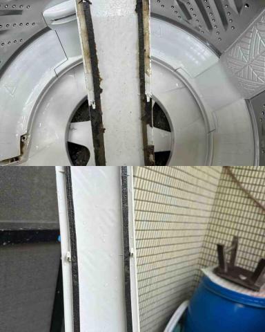 均帆清潔達人 -  洗衣機擋板處理前後照