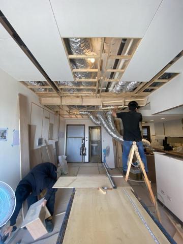 緹陽室內裝修 - 居家規劃天花板施作中