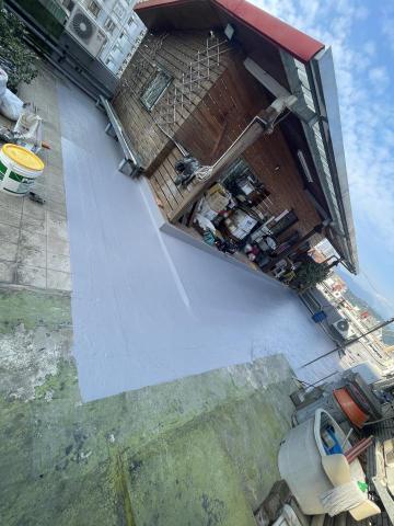 林明翰 - 屋頂防水，彈性水泥鋪設纖維網。防水隔熱面漆