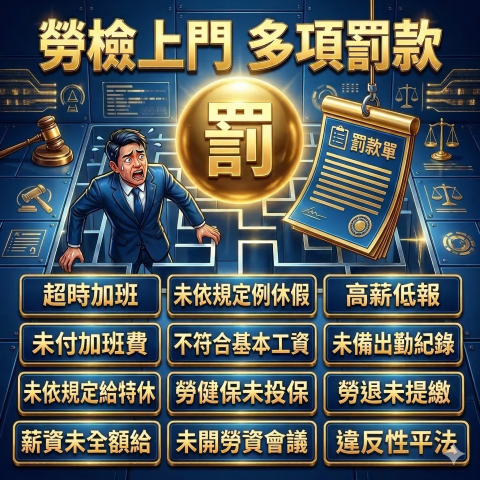 勞資權威陳民凱金豐SVIP顧問 - 勞檢上門-多項巨額罰款