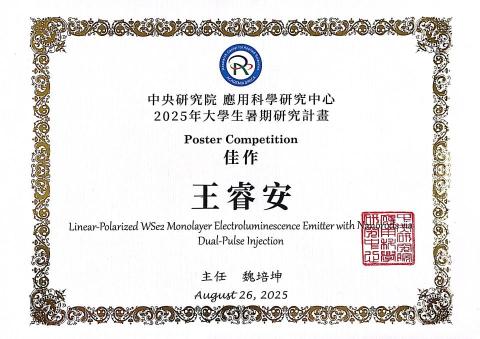 王睿安 - 中研院研究計畫佳作