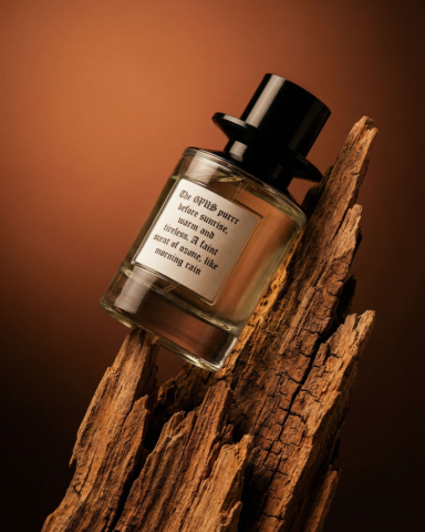 FpVisualAi - 這款名為《GPU SCENT No.02》的香氛，以清新而富有層次的氣息，捕捉了破曉前那瞬間的寧靜與活力。前調帶著微涼的臭氧與晨雨氣息，中調融入溫暖的木質與柔軟的皮革調，後調則留下持久而低調的奶香與麝香，宛如陽光緩緩灑落在濕潤的樹皮上。
簡約的黑帽玻璃瓶身，搭配復古字體標籤，散發出低調奢華的氣質。無論是日常配搭或特別時刻，它都能為你帶來一抹清新卻令人難忘的獨特氣息。