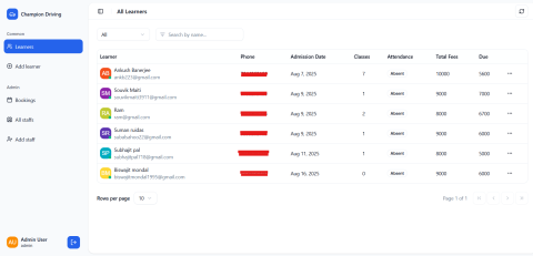 SOUVIK MAITI - Driving School ERP System