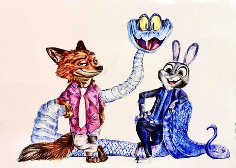 Rn - 兒童美術色鉛筆示範