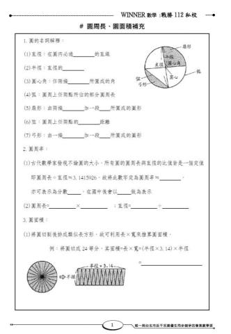 Winner老師-國中小數學 - 小六補充教材