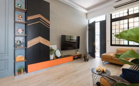 愛上生活室內設計有限公司 - 年輕不跟隨潮流，耐看．簡單帶點個性，帶給屋主輕鬆又不失實用的電視牆