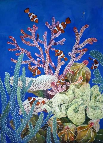 林筠 - 學生考大學作品集裡的水彩全開作品（線上教學）