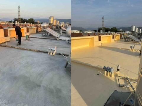 楷基工程行 - 防水層重建案例
4戶一起施工
刨除舊有防水層｜裂縫填補
1底2塗3面