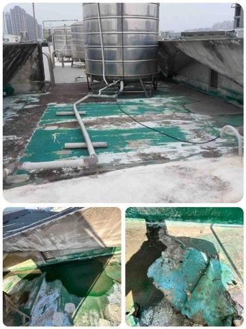 高莘宅修工程 - 《高莘宅修工程》
民宅天台防水層失效脫膠，進行刨除PU層，洗地，四周泥作洩水坡，纖維網加固，三底兩面漆