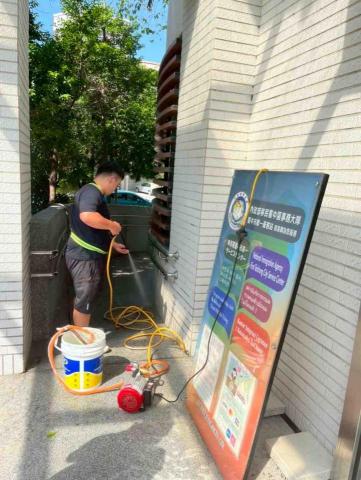 精工國際工程 - 台中移民署 外牆高壓清洗