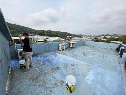 FRP玻璃纖維防水、室內外防水、內外牆油漆、仿石漆、侷限空間 - 桃園龜山 頂樓防水