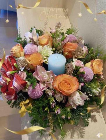 芳療盛宴 - 桌上燭台花圈（學生作品）
