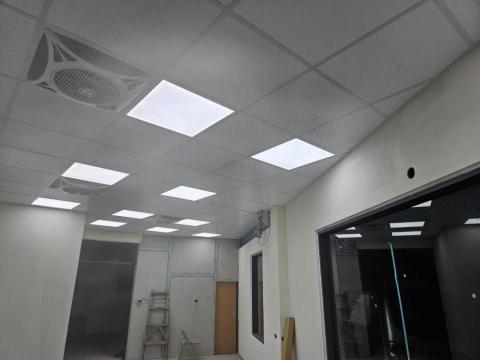 昇然水電維修 - 平板燈安裝與風扇隔間與天花板也是我們接的場子