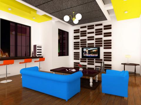 李涳雈 - 這是用3d max 軟體所繪製而成客廰空間。