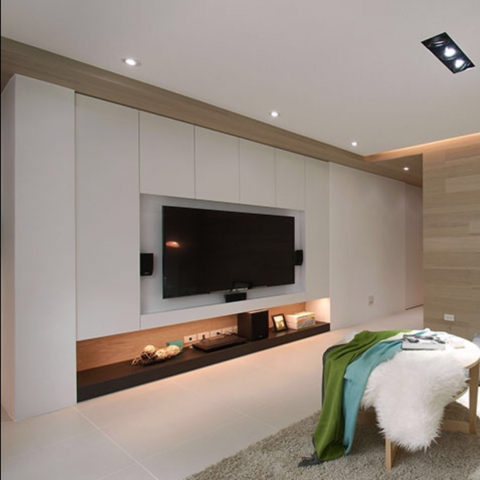 澐鈺 空間規劃設計 - 溫暖的客廳空間塑造，運用便宜優質材料，而不是較昂貴的大理石。