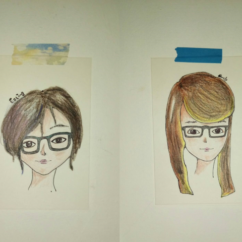 大食Eleanor - 色鉛筆人像畫作