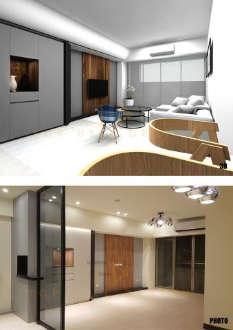 尖峰空間設計有限公司 - 由點線面構製發想,3D模擬圖/實照