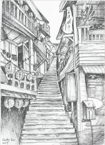 Cindy Tsai - 代針筆創作「九份的天空有點窄」