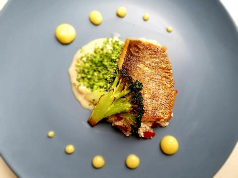 林敬哲 - 香煎海鱸佐帕瑪白花菜醬