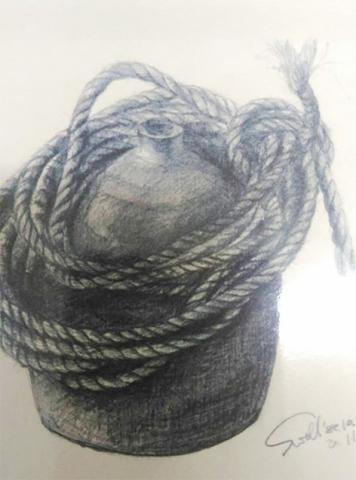 Francis黃 - 素描作品--陶甕與麻繩