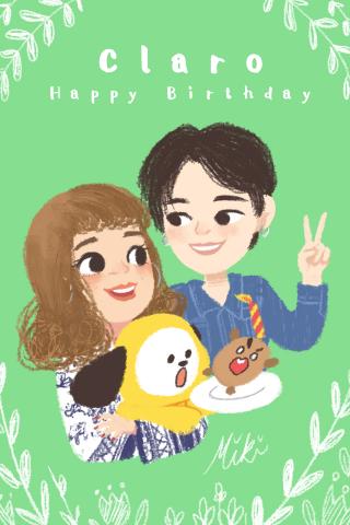 Miki Chen - 生日似顏繪賀卡