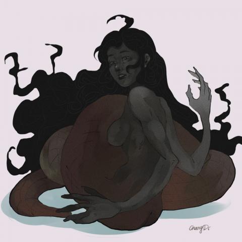 DNTLAMLT_Illustration and Design - 電繪，蛇女。