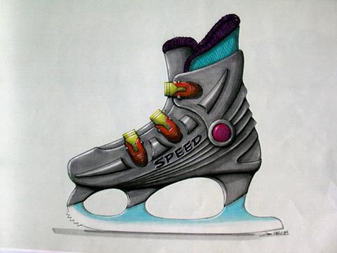 舜奕設計............ - 冰刀鞋手繪示意圖
