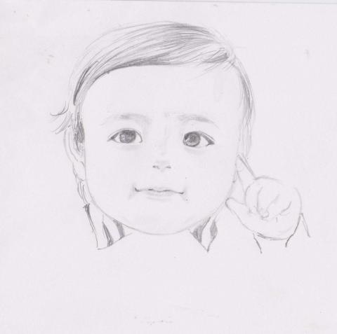 小屁捲 - 北鼻-鉛筆素描