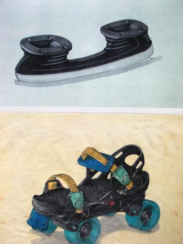 舜奕設計............ - 溜冰輪鞋暨冰刀架手繪示意圖