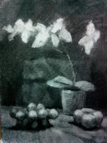 三顆石頭 - 美術家教 練習作品示範