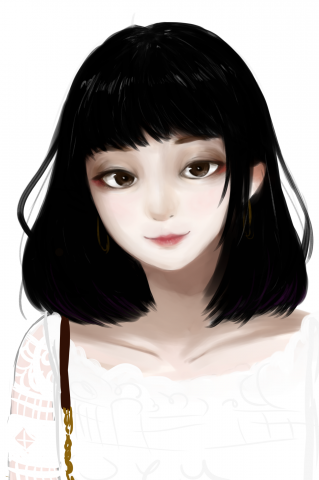 梁嘉怡 - 看完日本的一個廣告ＣＭ，把女主角畫出來。https://www.youtube.com/watch?v=yyVIUDx1n34