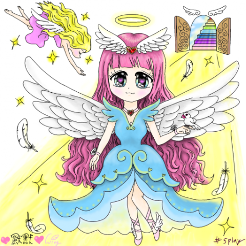 簡阡妤 - 手機繪圖軟體繪製-天使少女