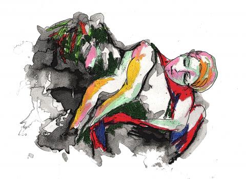 Viola Huang - 抽象感 蠟筆與水彩