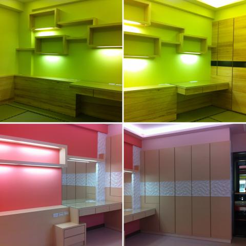 真我空間裝修設計 - 屏東郭公館-上：男孩房造型
下：女孩房造型
