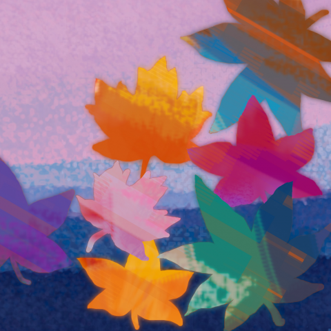 Sou 雙與月 - 《楓起雲湧》===材質繪製色感搭配===
山勢如浪高低起伏，楓起雲湧如滔波。
夜色裡，山亦陷入海中沉浮。