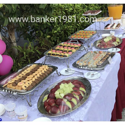銀行家外燴buffet - 有層次感的擺設。(歐式自助餐.茶會.雞尾酒會)