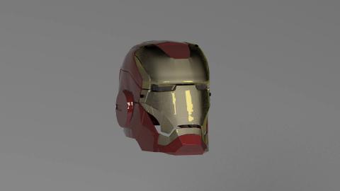 LIX - 利用3ds Max軟體搭配藍圖打造出初代鋼鐵頭裝，利用V-ray進行彩現，打造出鋼鐵裝獨有的金屬質感，提高擬真程度。