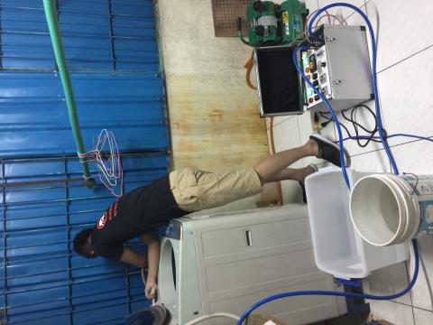 鄭文鐘 - 本人施作內水管高週波清洗，架機後測試的圖