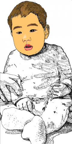 雨咚奇異科技有限公司  - 兒子的簡約著色線描