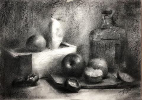 郎以文 - 炭筆靜物練習