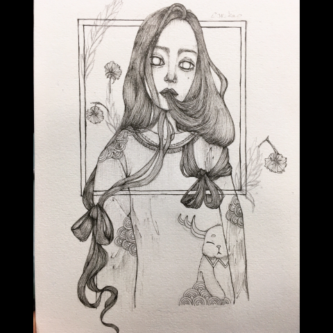 C.W_Kao - 針筆插畫創作［女孩］一系列還在持續增加中。