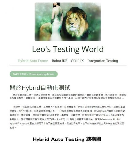 莊昌曄 - 網址: https://leostestword.jimdo.com/
自製整合測試分享天地 1-5
