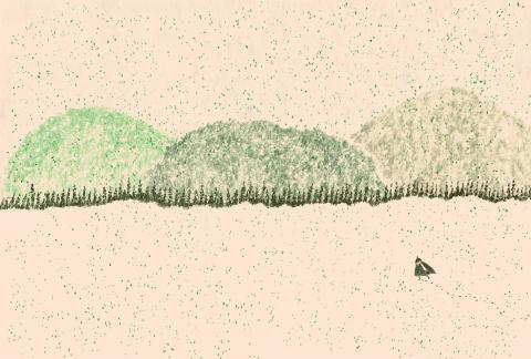 廖婕安 - 今年三月在日本長野現長野市辦插畫個展的作品，展覽主題是長野的冬日生活。