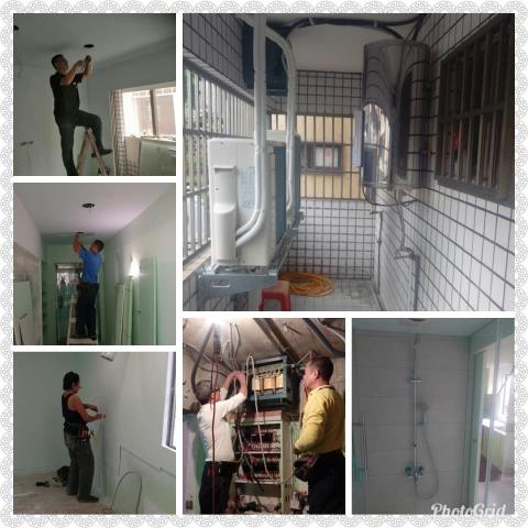 裕申工程行(冷氣水電裝修工程) - 裝潢裝修場電線線路重配與重配冷熱排水管跟衛浴設備