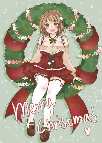 梁嘉怡 - 動漫類－偶像大師灰姑娘（三村加奈子聖誕圖），電繪(使用CLIP STUDIO PAINT)