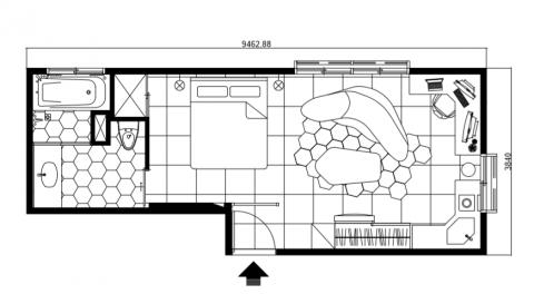 謝宜庭 - 室內設計平面配置圖
AutoCAD

10坪
單人套房
坐西北朝東南