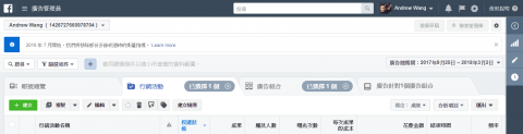 王政中 - Facebook廣告後台