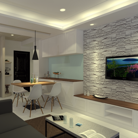 連東洺 - 電視牆造型