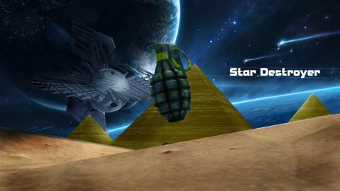 自由設計Terry - 遊戲場景，複合式建模設計，宇宙飛船、手榴彈、金字塔，沙漠